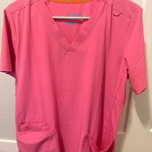 Bright Pink V-Neck Scrub Top